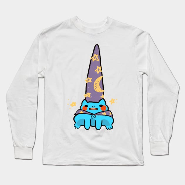 Wizard frog blue Long Sleeve T-Shirt by cmxcrunch